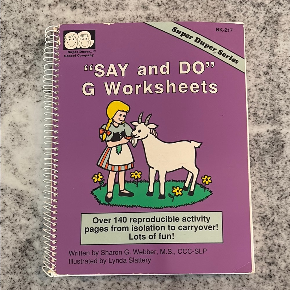 Purple 'SAY and DO' G Worksheets
